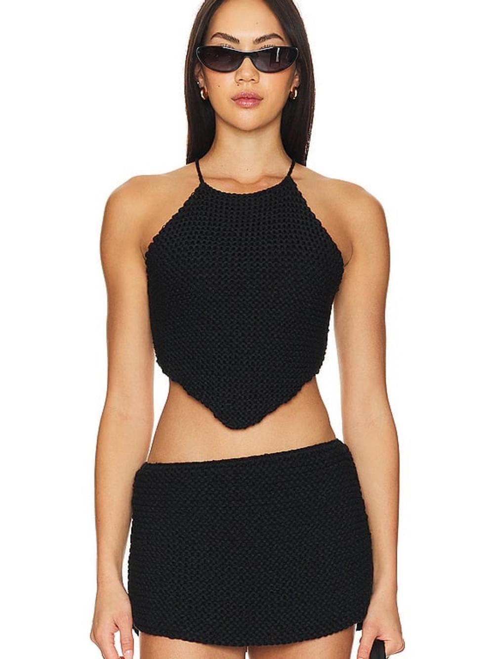 Indah Crochet Scarf Top and Mini Skirt Set